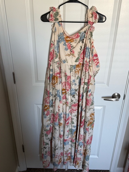 torrid Dresses & Skirts - torrid Cream Floral Maxi Dress with Pink, Blue & Mustard Flowers